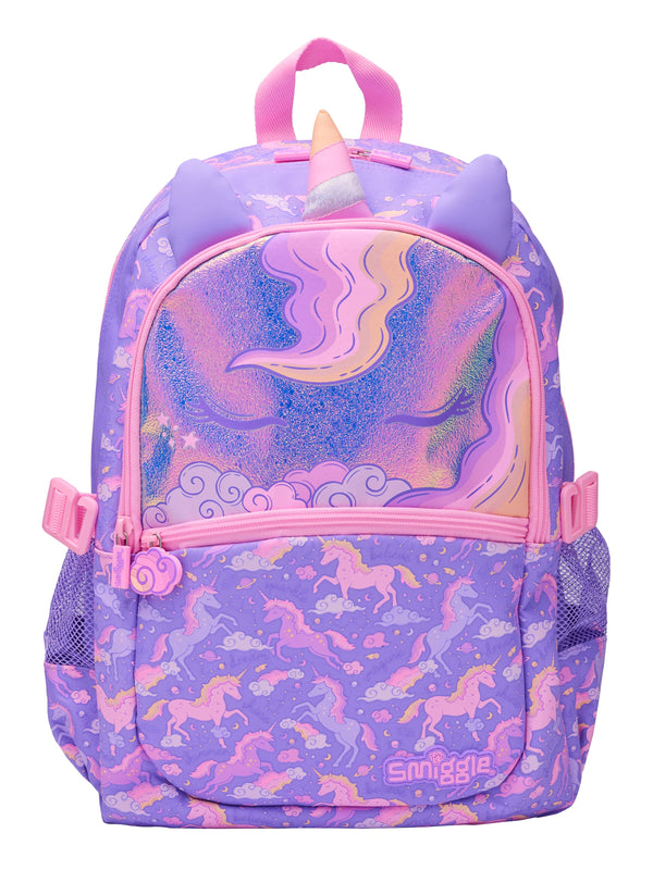 Original Smiggle 17 inch Unicorn Eclipse School Bag For Grade 1 Till Grade 3 Kids