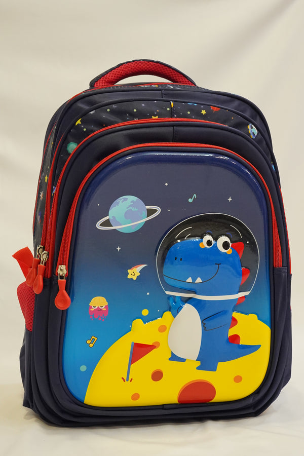 18 Inch Dino School Bag For Grade 4 Till Grade 8 Boys