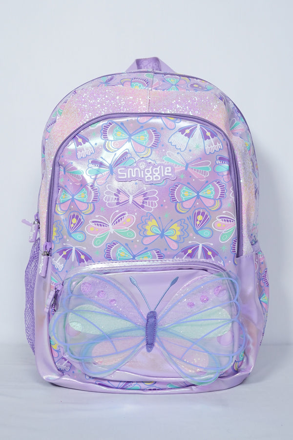 Original Smiggle 18 Inch Butterfly School Bag For Grade 1 Till Grade 5 Girls