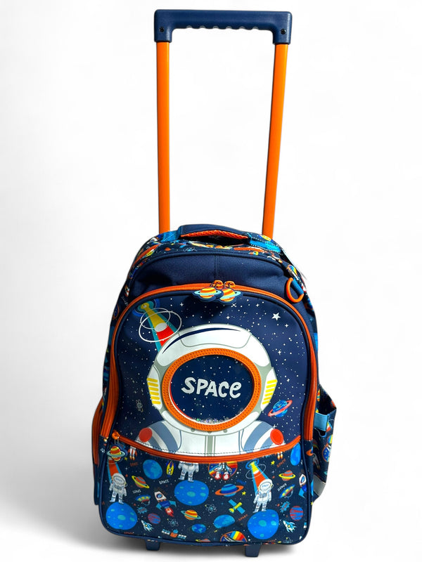 17 Inch Space Astronaut Trolley School Bag By Vest for Grade 1 Till Grade 3 Boys