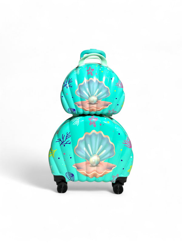 Mermaid Seashell Luggage With Vanity Bag