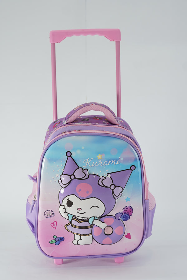 14 Inch Kuromi Trolley Bag For grade Nursery Till KG Girls