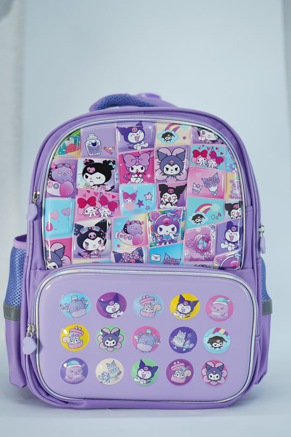 13 Inch Kuromi School Bag For Play Group And Nursery Girls