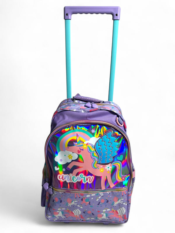 17 Inch Unicorn Trolley School Bag By Vest for Grade 1 Till Grade 3 Girls