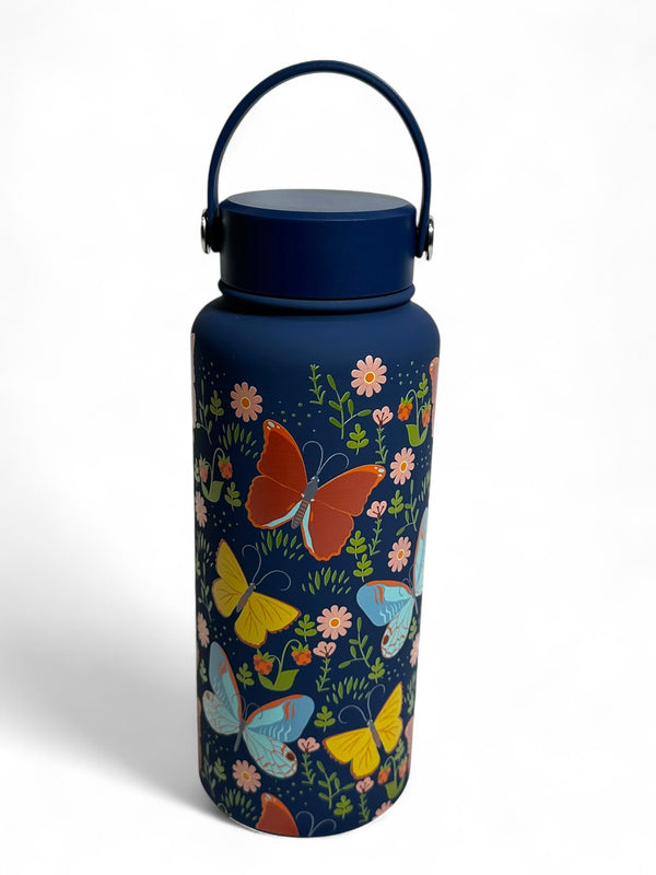 Butterfly Stainless metal Water Bottle 1000ML