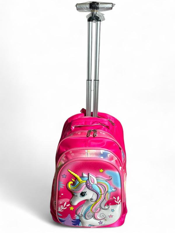 18 inch 3D Unicorn Big Wheeler Waterproofed Trolley Bag For grade 3 Till Grade 7 Girls