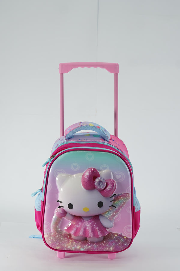 14 Inch Hello Kitty Trolley Bag For grade Nursery Till KG Girls