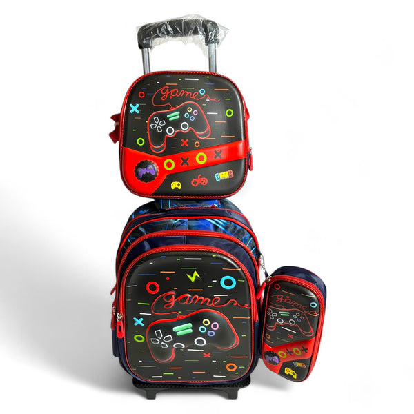 17 Inch Gaming Console 3 Piece Set School Bag with Trolley for Grade 1 Till Grade 3 Boys