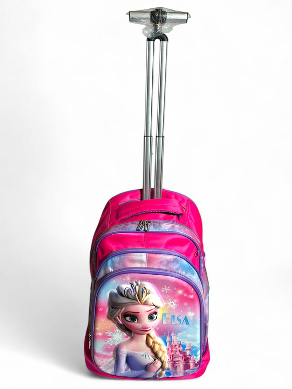 18 inch 3D Frozen Big Wheeler Waterproofed Trolley Bag For grade 3 Till Grade 7 Girls