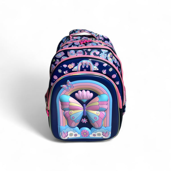 17 Inch 3D Butterfly School Bag For Grade 1 Till Grade 3 Girls