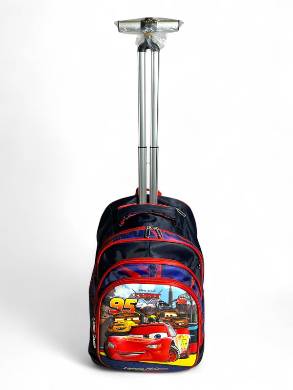18 inch 3D Mcqueen Big Wheeler Waterproofed Trolley Bag For grade 3 Till Grade 7 Boys