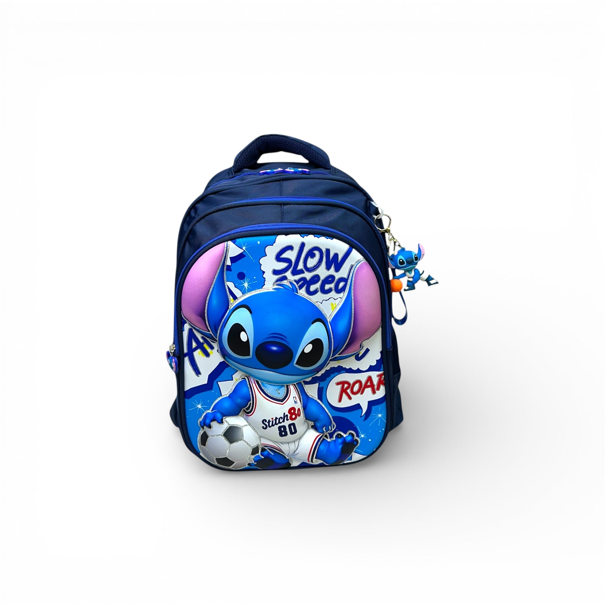 16 Inch 3D Stitch School Bag For Grade 1 Till 3 Kids ( With Keychain ...