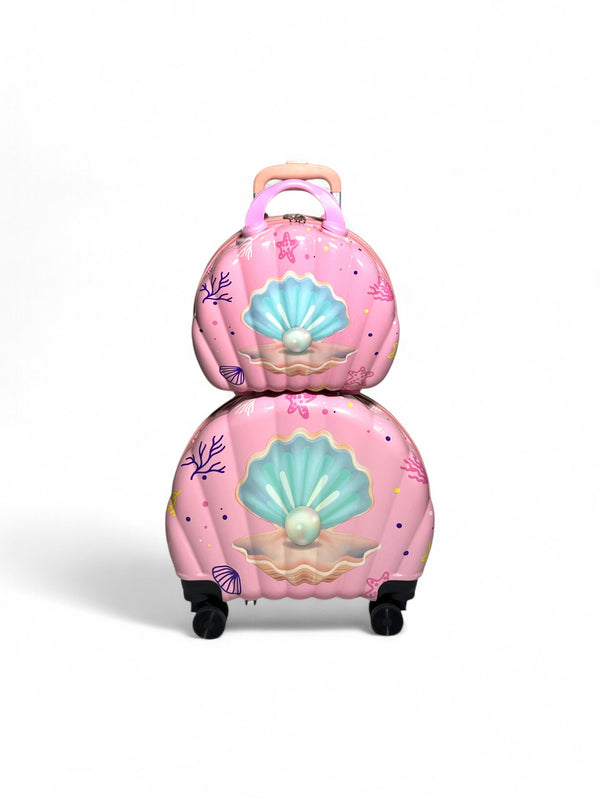 Mermaid Seashell Luggage With Vanity Bag