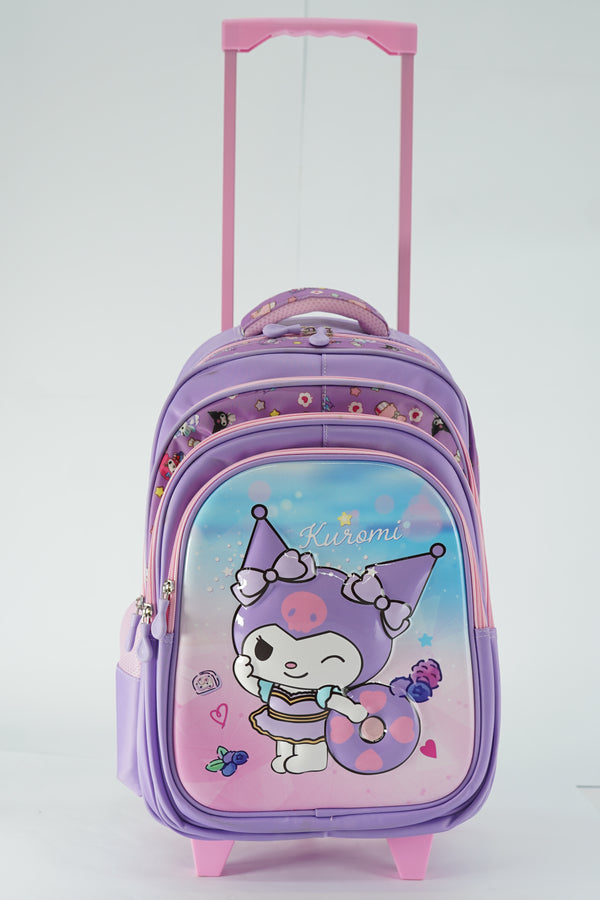 18 Inch Kuromi Trolley Bag For grade 4 Till Grade 8 Girls