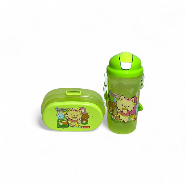 2 In 1 Lunchbox + Water Bottle Set By Lion Star For Kids