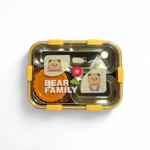 Bear Family Bento 700ML stainless Metal Lunch Box