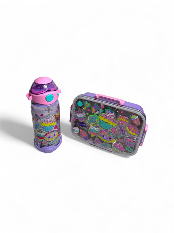 Cup Cake 2 In 1 Lunchbox + Water Bottle Set By Vest For Kids