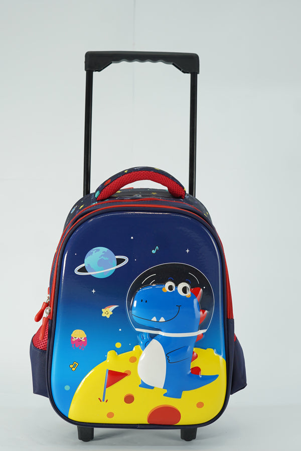 14 Inch Dino Trolley Bag For grade Nursery Till KG Boys