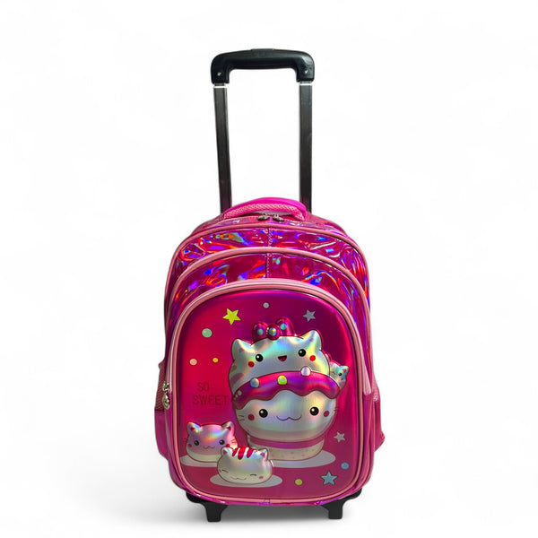 17 Inch Hello Kitty 4D Trolley Bag For Grade 1 Till Grade 3 Girls
