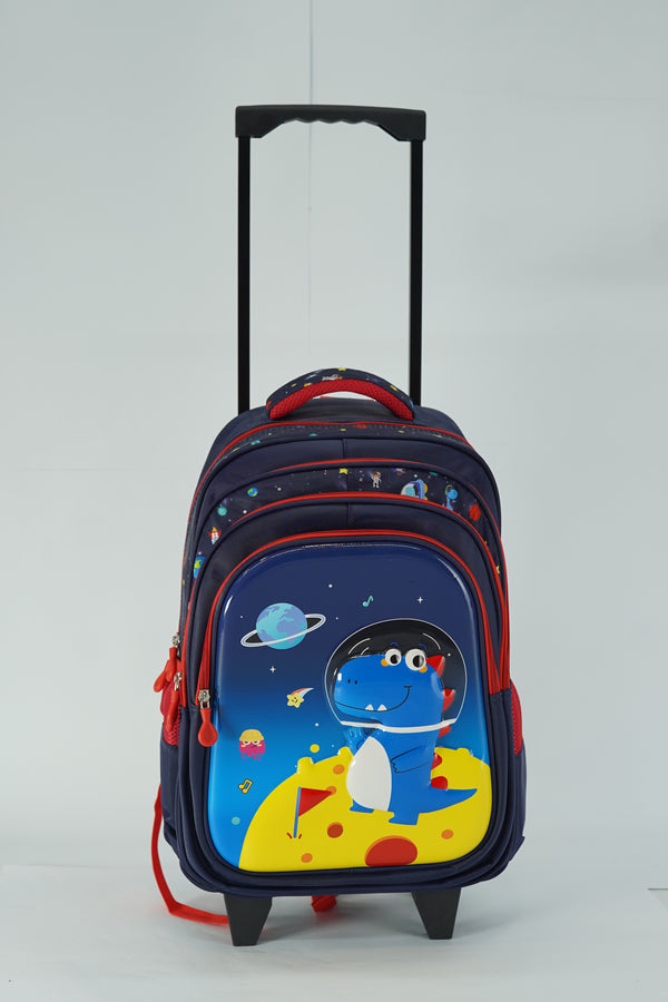18 Inch Dino Trolley Bag For grade 4 Till Grade 8 Boys