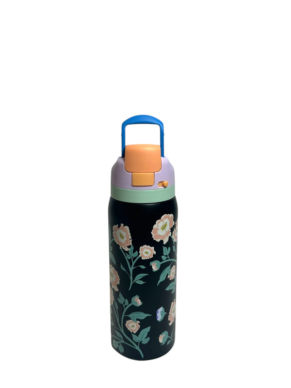 Flowers Stainless Metal Water Bottle 1000ML