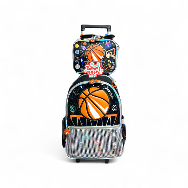 17 Inch 2 Piece Basketball Trolley School Bag By Vest for Grade 1 Till Grade 4 Boys