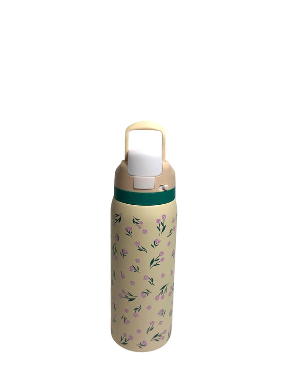 Flowers Stainless Metal Water Bottle 1000ML