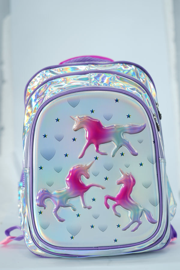 17 Inch Unicorn 4D School Bag For Grade 1 Till 3 Girls