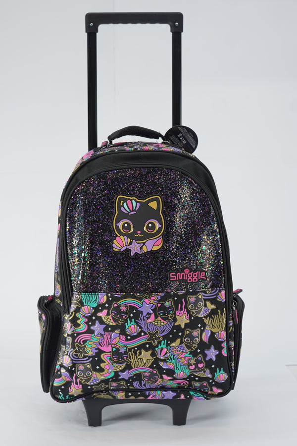 Original Smiggles 20 Inch Cat Trolly School Bag Original for Grade 1 Till Grade 5 Girls