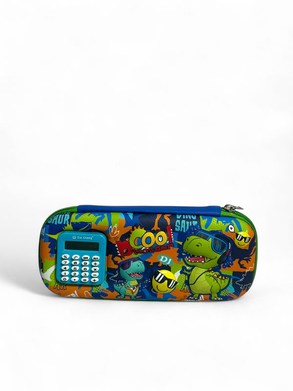 Dino Pencil Pouch + Calculator