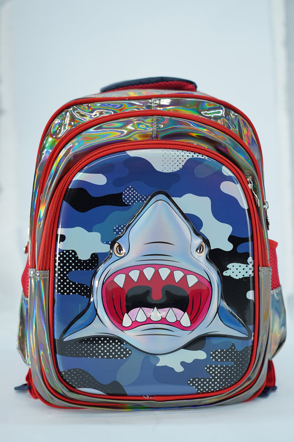 17 Inch Shark 4D School Bag For Grade 1 Till 3 Boys