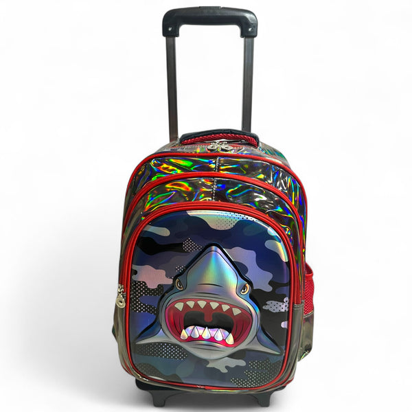 17 Inch Shark 4D Trolley Bag For Grade 1 Till Grade 3 Boys