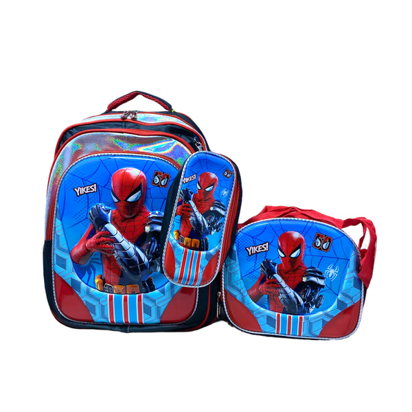 17 Inch 3D Spiderman 3 Piece Set School Bag For Grade 1 Till Grade 3 Boys