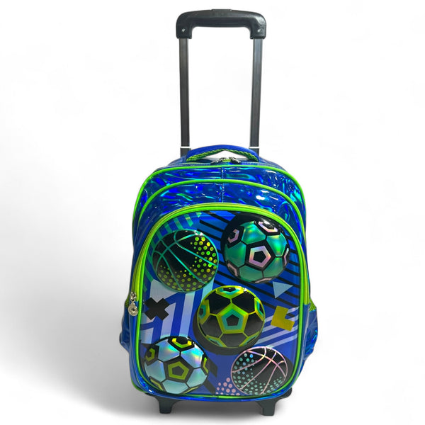 17 Inch Football 4D Trolley Bag For Grade 1 Till Grade 3 Boys