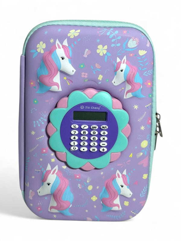 Unicorn Pencil Pouch With Calculator