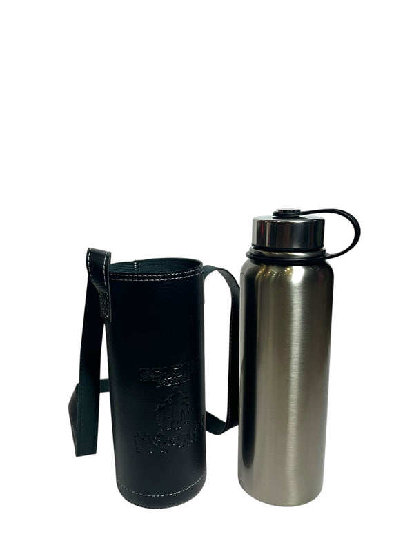 Stainless Metal Water Bottle + Cover 1100ML