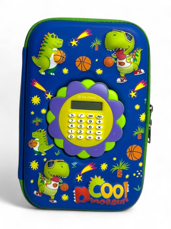 Dino Pencil Pouch With Calculator