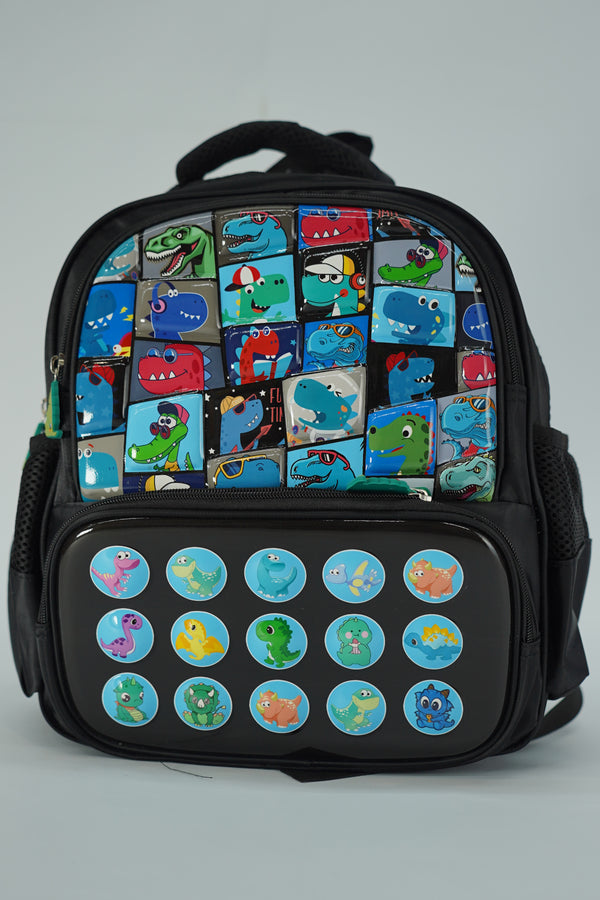 13 Inch Dino School Bag For Play Group And Nursery Boys