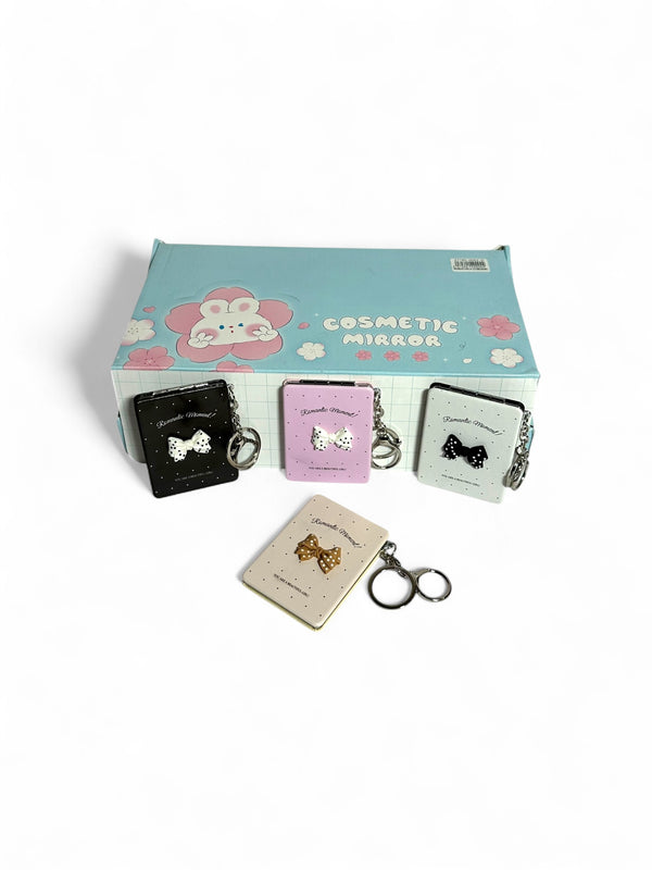 Bow Cosmetic Mirror Keychain