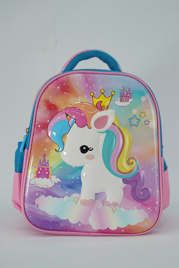 14 Inch Unicorn 3D School Bag For Nursery Till KG Girls