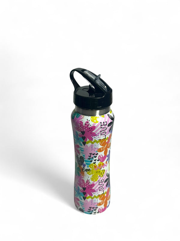 Flowers Stainless Metal Water Bottle 500ML