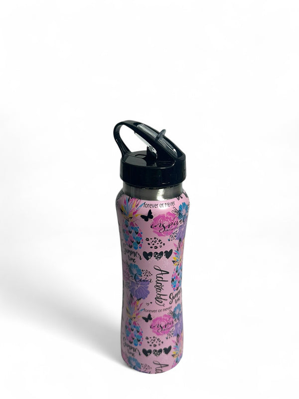 Flowers Stainless Metal Water Bottle 500ML