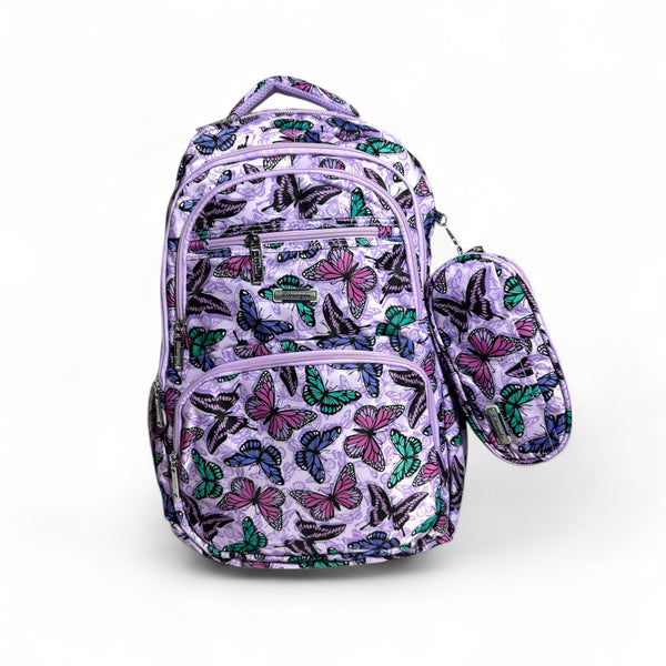 20 Inch Butterfly Libangda + Pencil Pouch School Bag For Grade 3 Till Grade 8 Girls