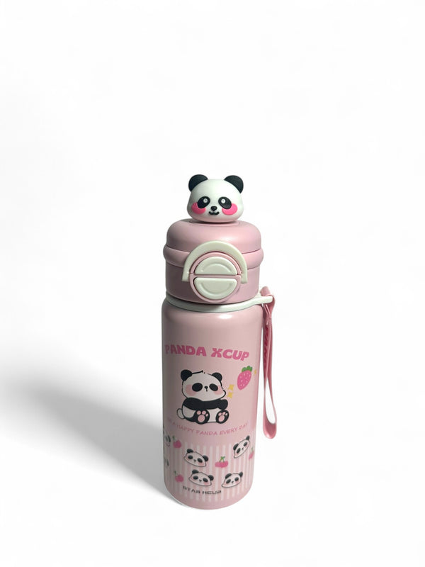 Panda Dual Sipper Stainless Metal Water Bottle 550ML