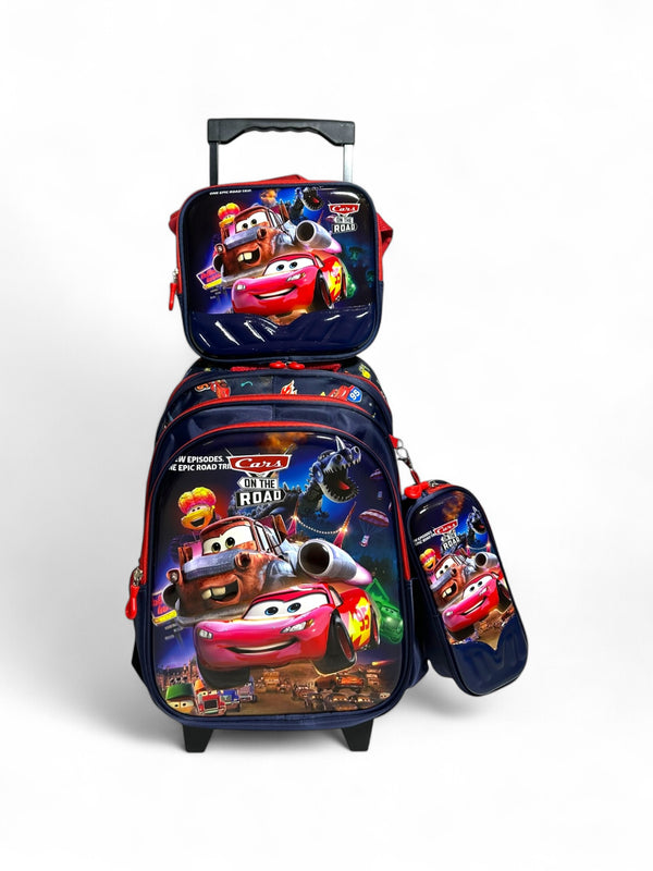 16 Inch 3D Mcqueen 3 Piece Trolley Bag for Grade 1 Till 3 Boys