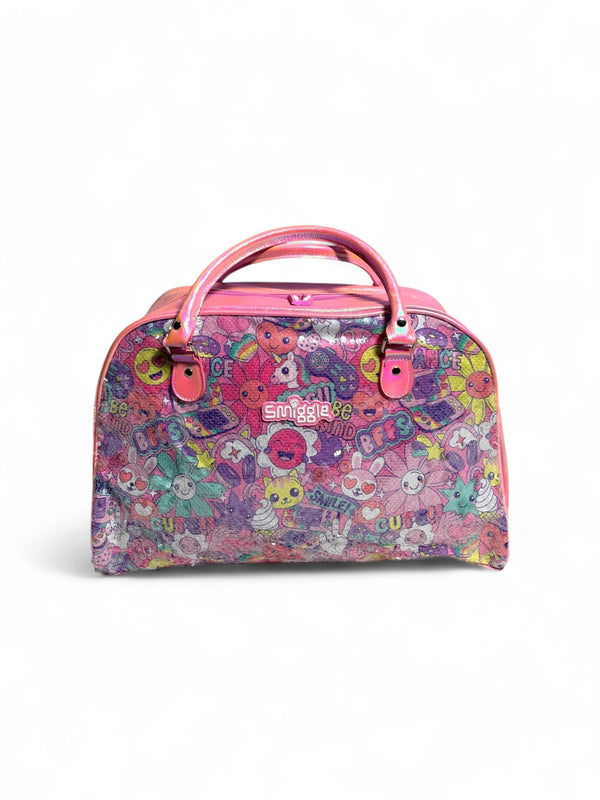 Original Smiggle 17 Inch Pink Floral Duffle Bag For Girls