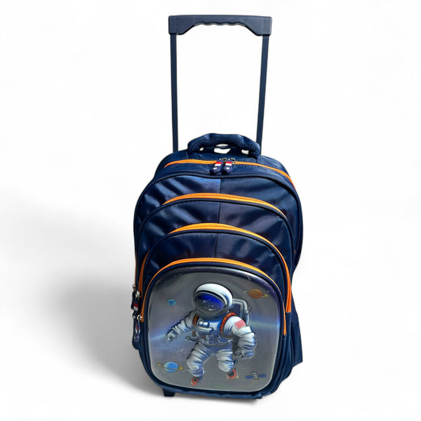18 Inch 3D Space Astronaut School Trolley Bag For Grade 1 Till Grade 6 Boys