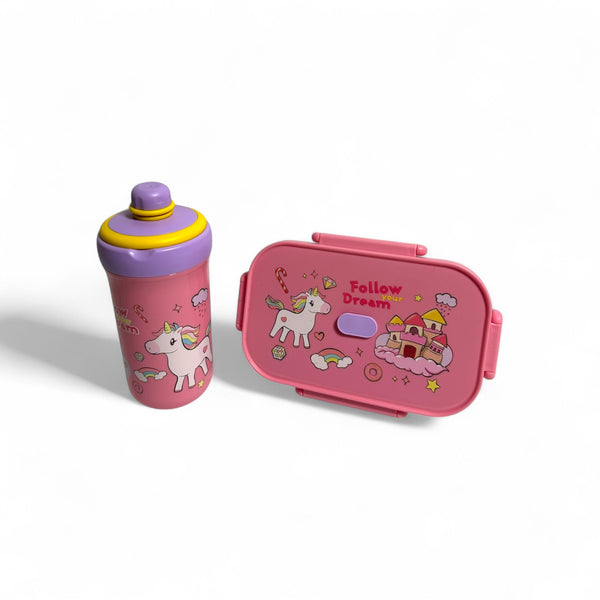 Unicorn 2 IN 1 Lunchbox Water Bottle Set