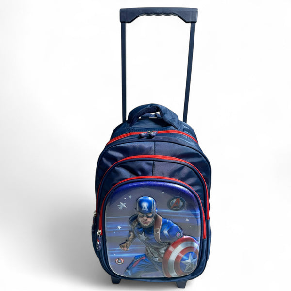 16 Inch 3D Avengers School Trolley Bag For Grade KG Till Grade 2 Boys